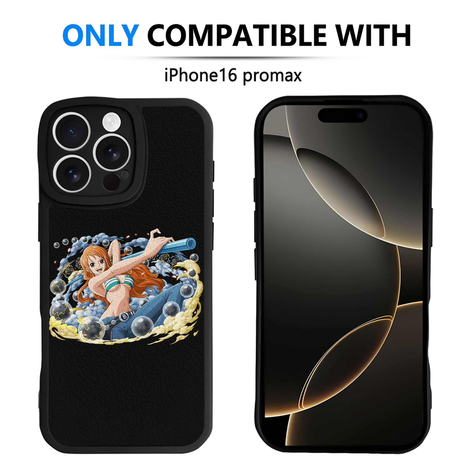 （画像用） ワンピース ナミ ONE PIECE Nami 【iPhone 16シリーズ対応】シリコンスマホケース（レザー調） 材質：シリコン